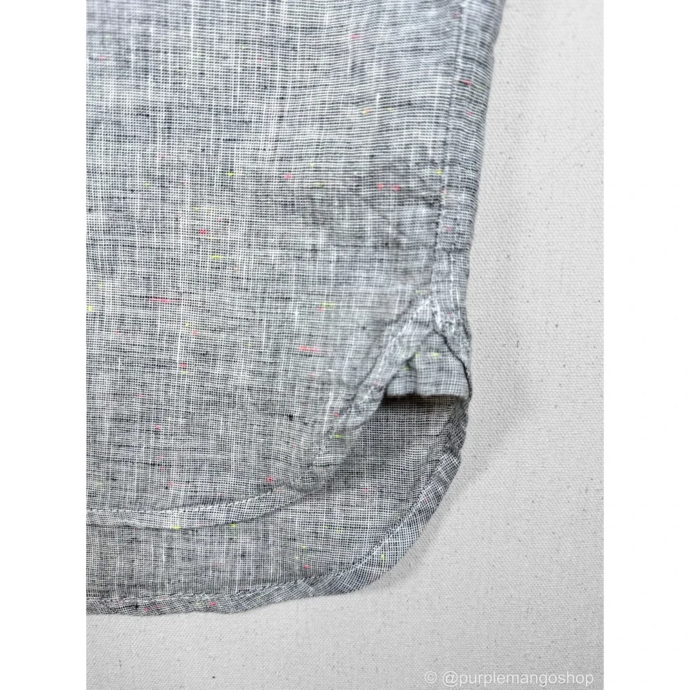 Chubbies The Nutter Mens M Gray‎ Cotton Linen Popover Shirt Speckled Made in USA